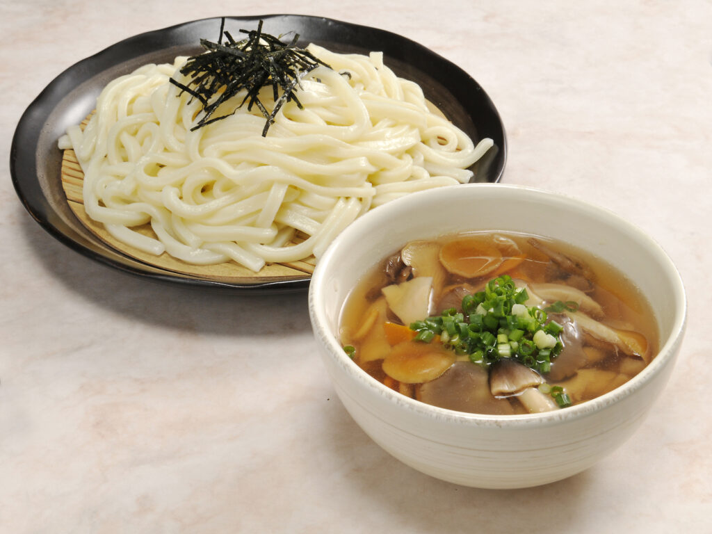きのこ風味を使ったうどんのつけダレ