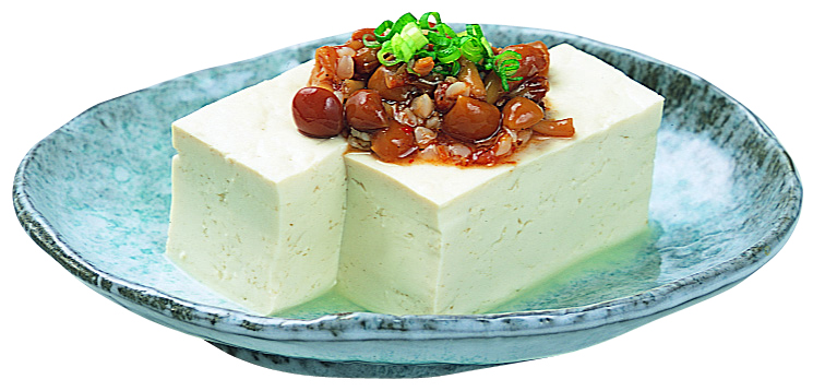 そばの実なめこをのせた冷奴