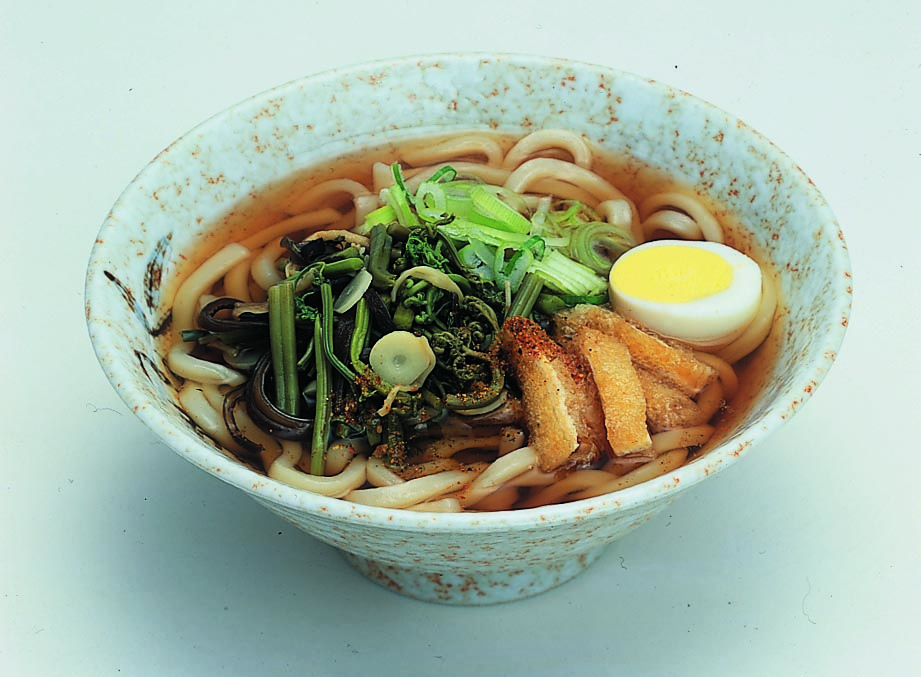 山菜味付を使ったうどん